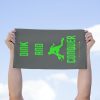 'Dink And Conquer' Dark Grey Rally Towel, 11x18 With Green Text