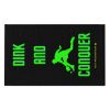 72114-21.jpg 'Dink And Conquer' Black Rally Towel, 11x18 With Green Text