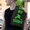 72114-23.jpg 'Dink And Conquer' Black Rally Towel, 11x18 With Green Text