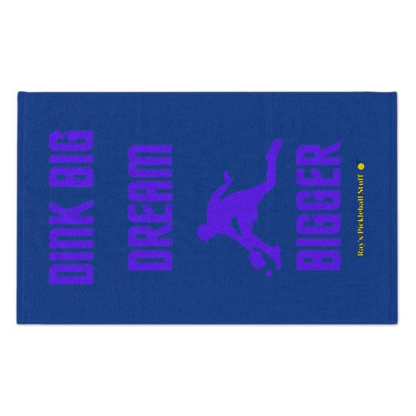 72114-386.jpg 'Dink Big Dream Bigger' Dark Blue Rally Towel, 11x18 With Purple Text