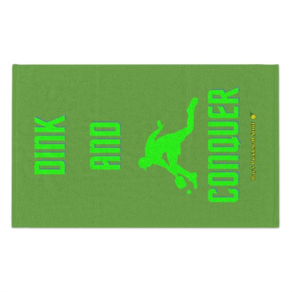 'Dink And Conquer' Green Rally Towel, 11x18 With Green Text